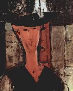 Amedeo Modigliani Dame mit Hut oil